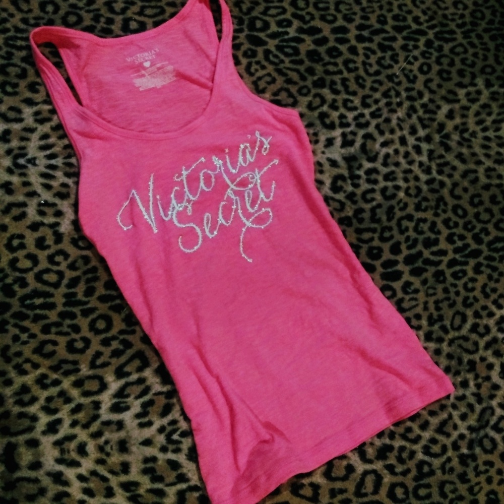New Victoria's Secret pink tank w sparkly logo
